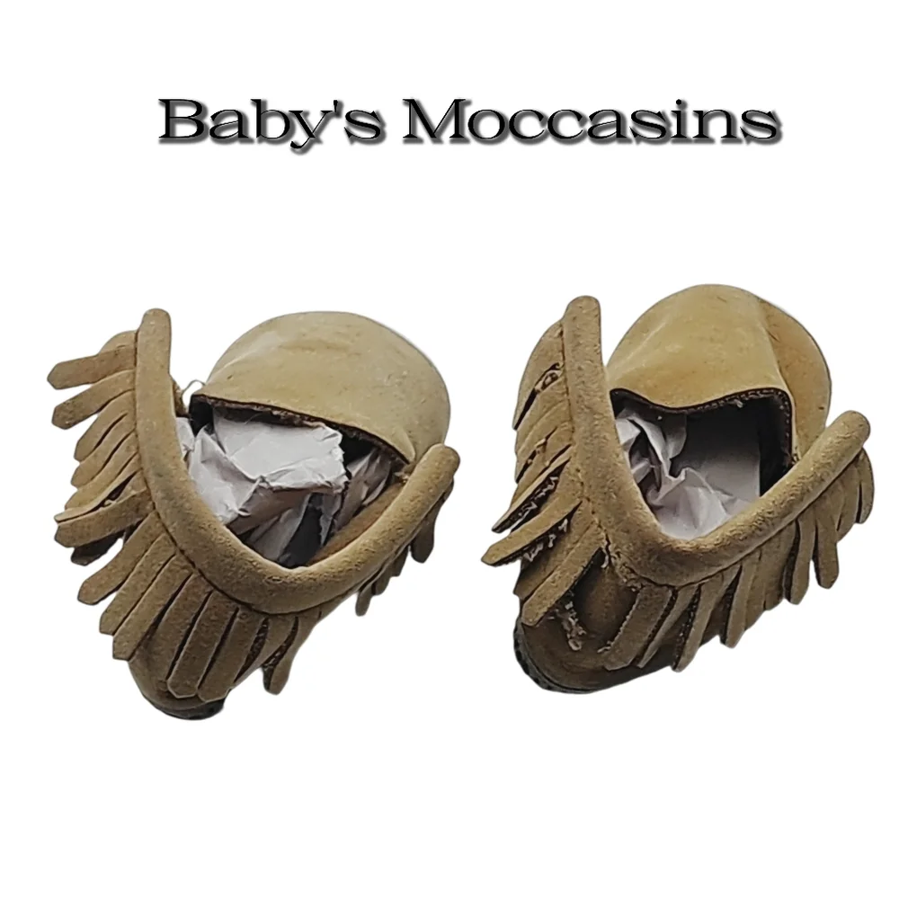 Tan Baby Moccasins. Size 0. Made in Japan